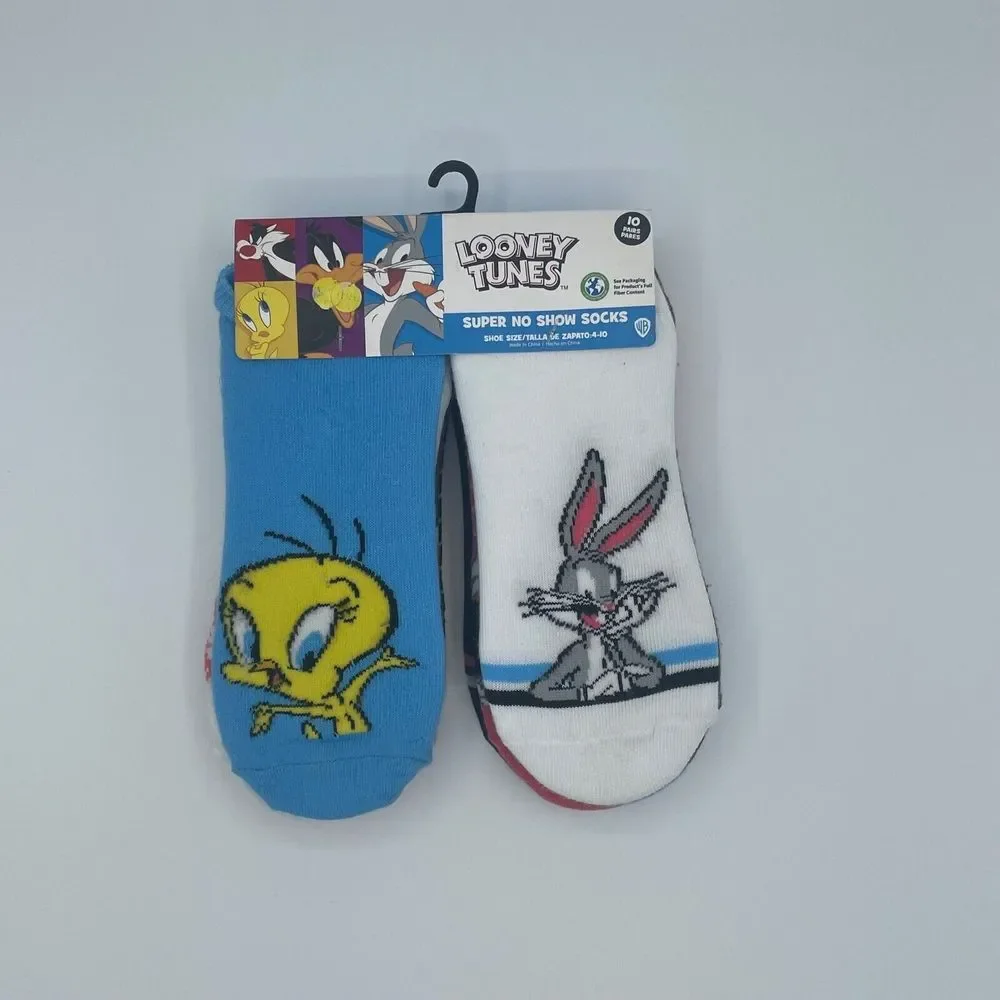Warner Bros. Looney Tunes Women's 10-Pack Low-Cut Socks,‎ Shoe Size 4-10/New